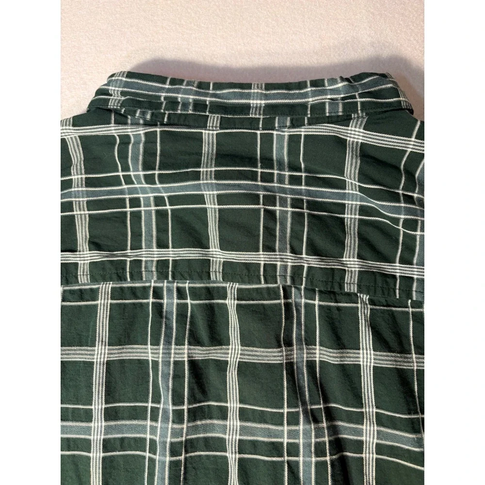 Columbia Sportswear Mens 2X Green Plaid Long Sleeve Button Down Shirt Outdoor